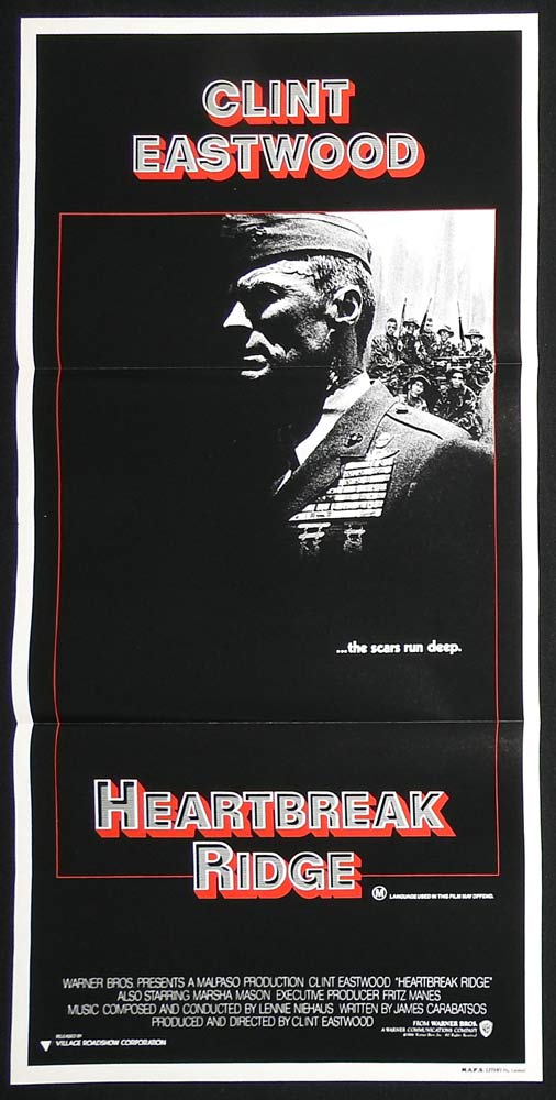 HEARTBREAK RIDGE Original Daybill Movie Poster Clint Eastwood Marsha Mason