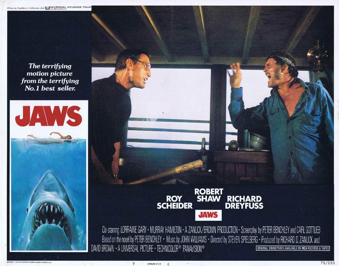 JAWS Original Lobby Card 7 Roy Scheider Richard Dreyfuss Great White Shark