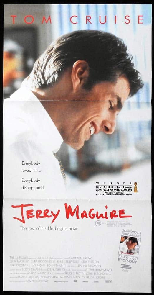 JERRY MAGUIRE Original Daybill Movie Poster Tom Cruise Cuba Gooding Jr
