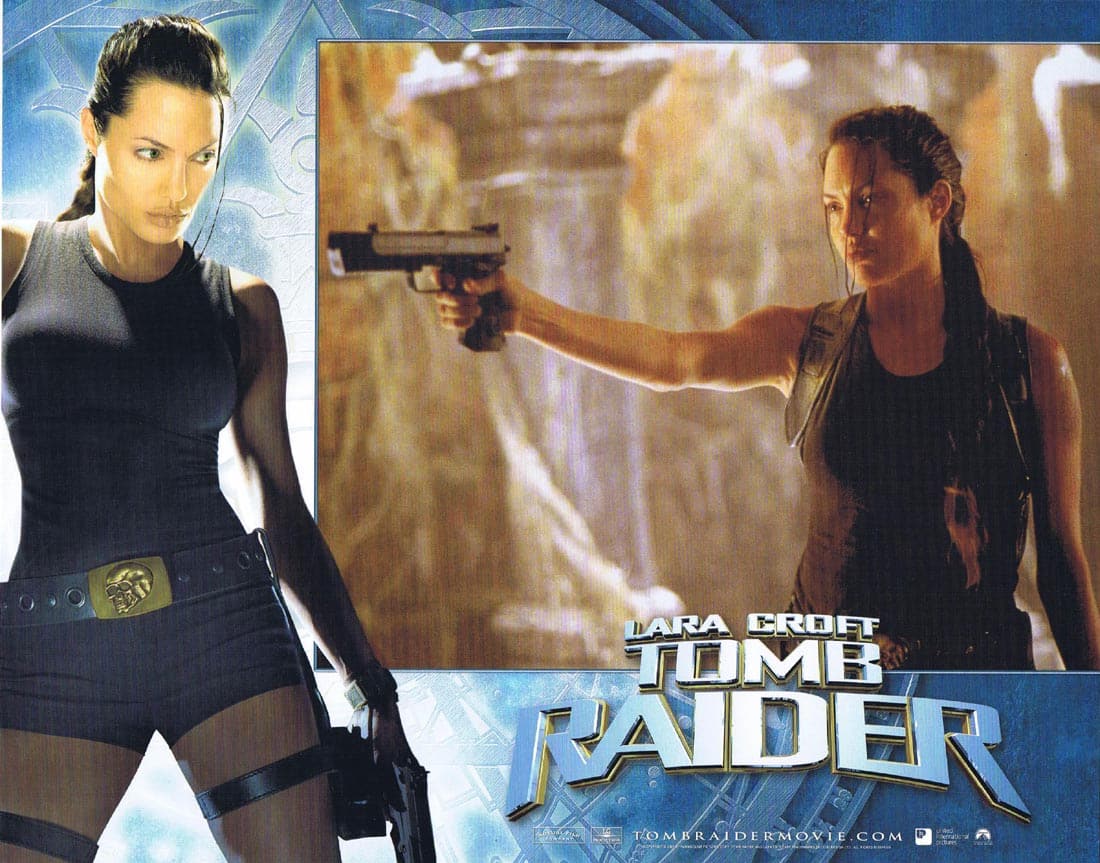 LARA CROFT TOMB RAIDER Original Lobby Card 2 Angelina Jolie Daniel Craig