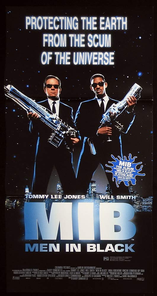 MEN IN BLACK Original Daybill Movie poster Tommy Lee Jones Will Smith