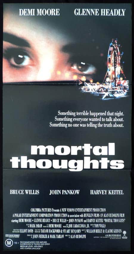 MORTAL THOUGHTS Original Daybill Movie Poster DEMI MOORE Bruce Willis