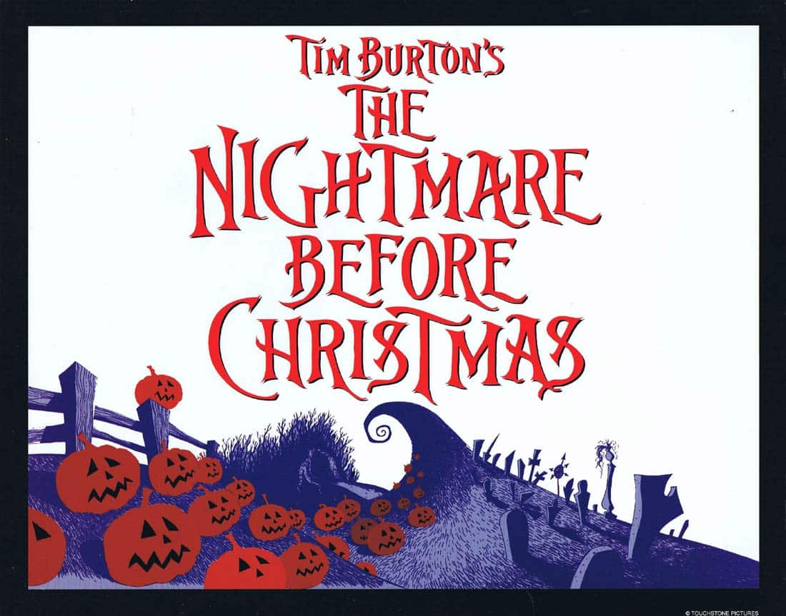 THE NIGHTMARE BEFORE CHRISTMAS Title Lobby Card Tim Burton Danny Elfman