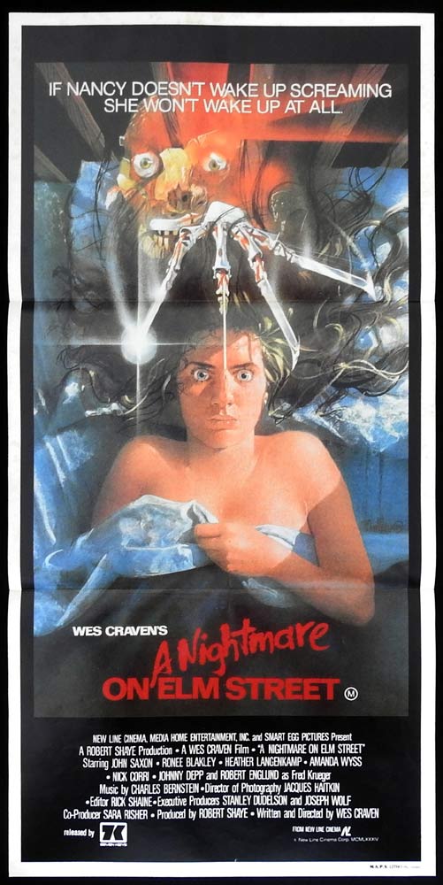 A NIGHTMARE ON ELM STREET Original Daybill Movie Poster Wes Craven Freddy Kreuger