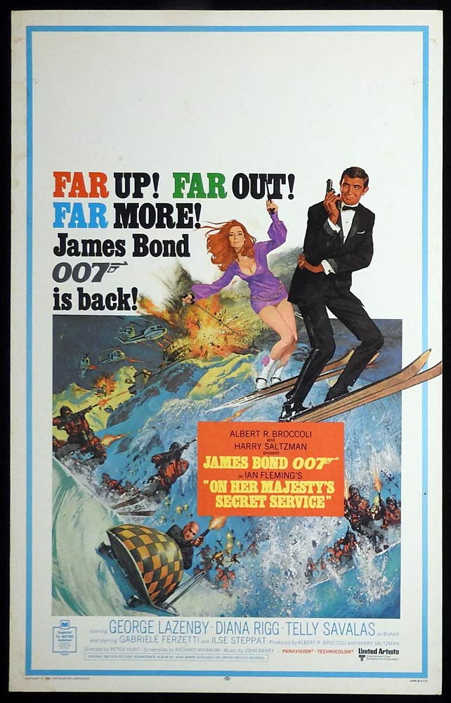 ON HER MAJESTY’S SECRET SERVICE OHMSS Original Window Card Movie poster James Bond