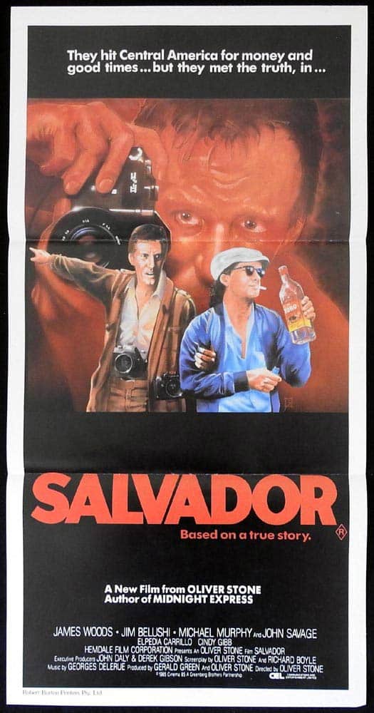 SALVADOR Original Daybill Movie poster James Woods Jim Belushi Oliver Stone