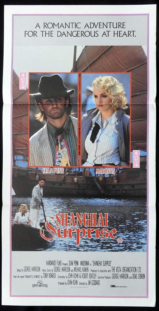 SHANGHAI SURPRISE Original Daybill Movie poster Sean Penn Madonna