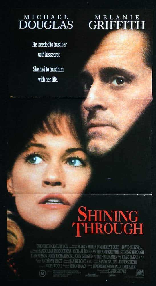 SHINING THROUGH Original Daybill Movie Poster Michael Douglas Melanie Griffith