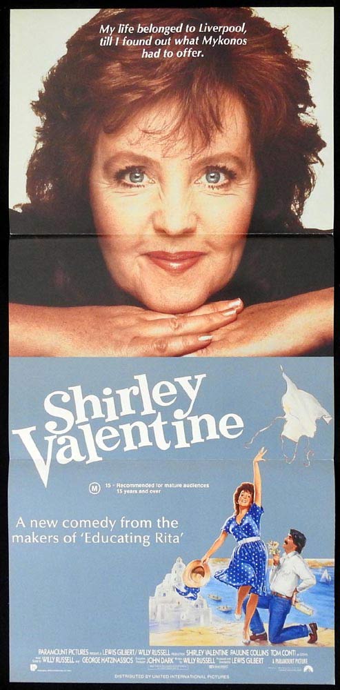 SHIRLEY VALENTINE Original Daybill Movie poster Pauline Collins Tom Conti