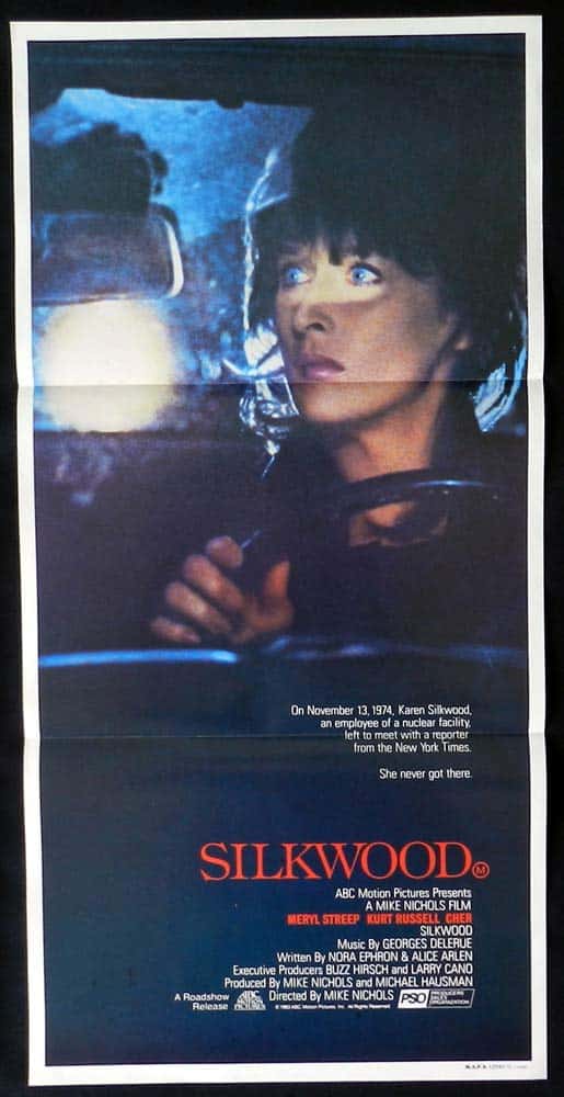 SILKWOOD Original Daybill Movie Poster Meryl Streep Kurt Russell Cher