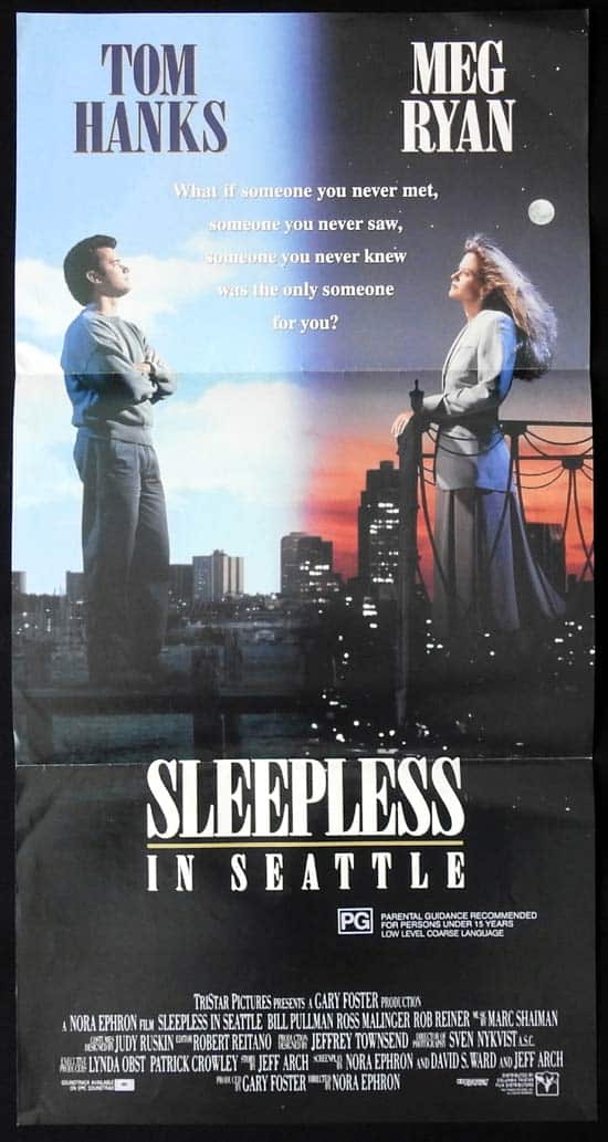 SLEEPLESS IN SEATTLE Original Daybill Movie poster Tom Hanks Meg Ryan