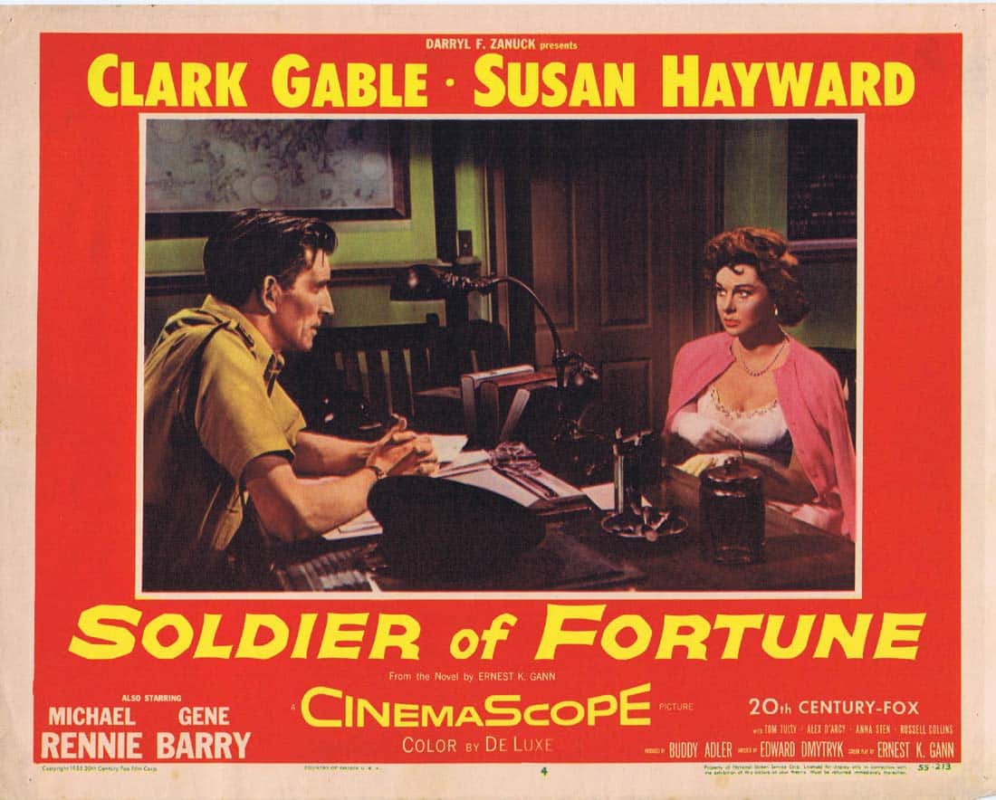 SOLDIER OF FORTUNE Lobby Card 4 Clark Gable Susan Hayward