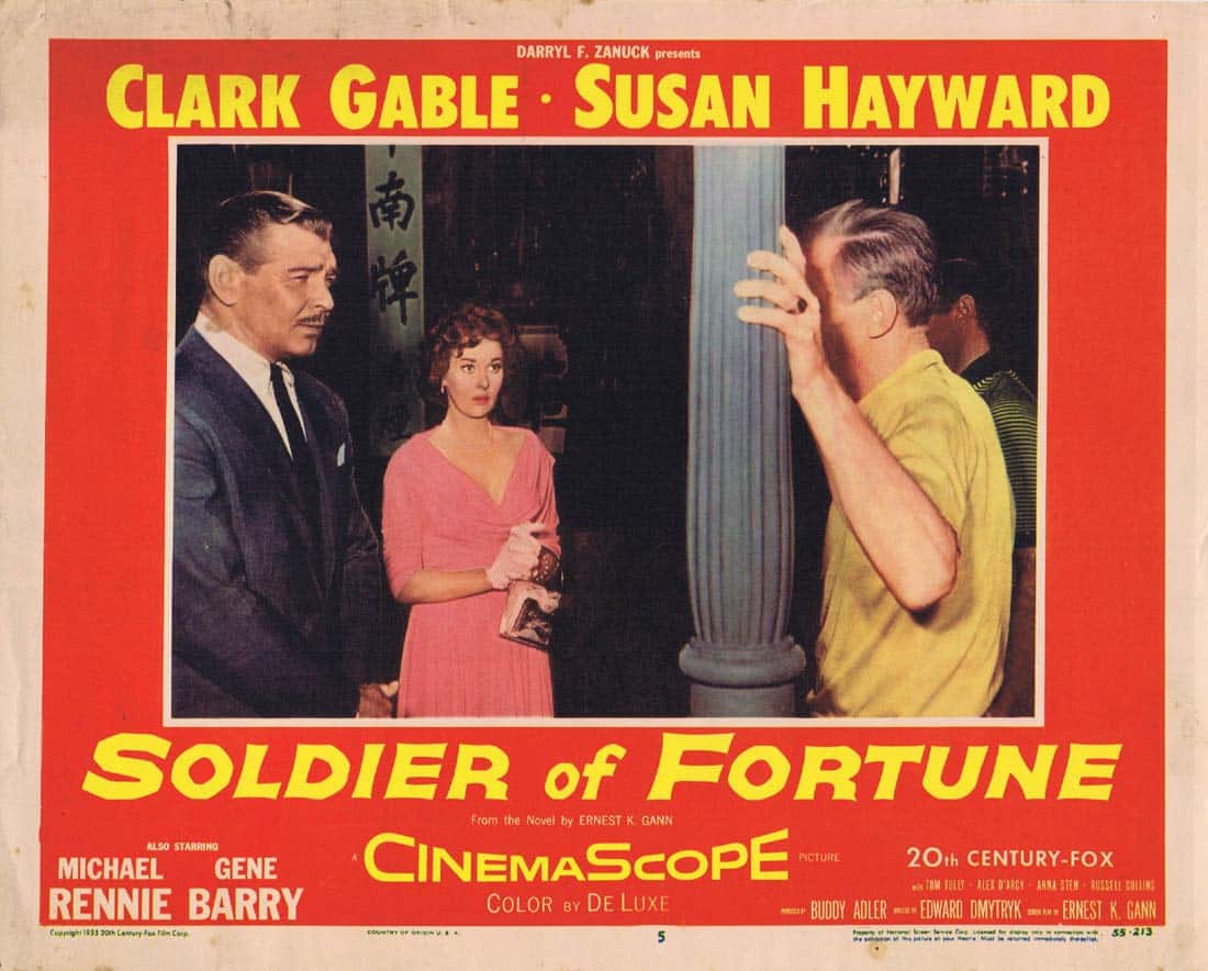 SOLDIER OF FORTUNE Lobby Card 5 Clark Gable Susan Hayward