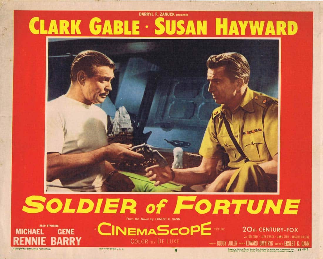 SOLDIER OF FORTUNE Lobby Card 8 Clark Gable Susan Hayward