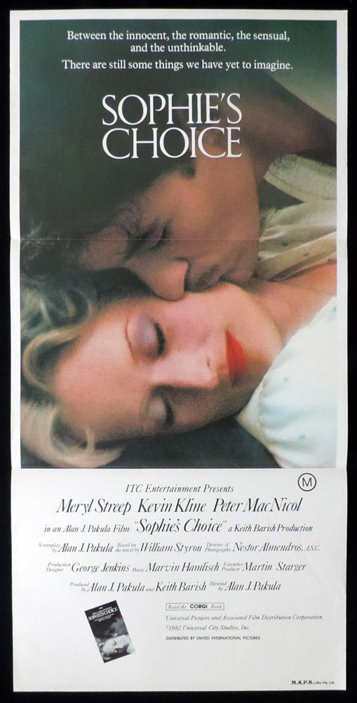 SOPHIE’S CHOICE Original Daybill Movie Poster Meryl Streep Kevin Kline Peter MacNicol