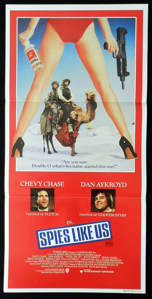 SPIES LIKE US Original Daybill Movie Poster Chevy Chase Dan Aykroyd Steve Forrest