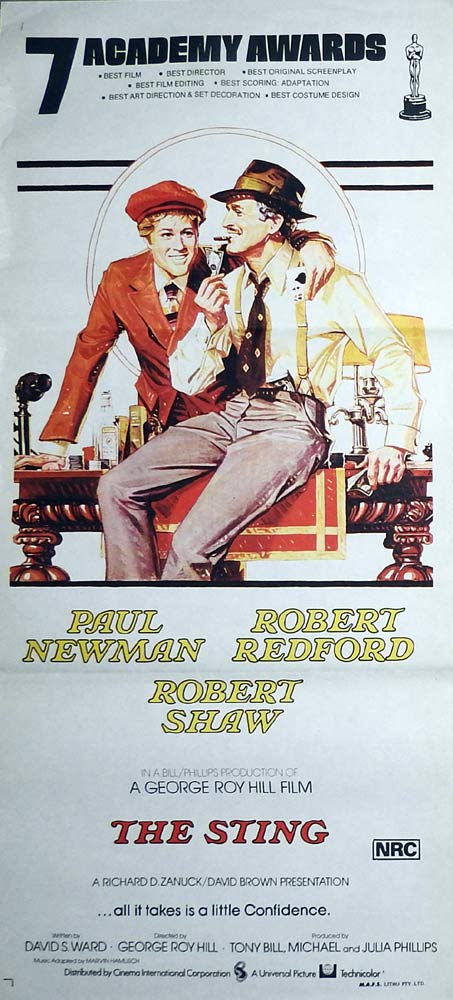 THE STING Original Daybill Movie Poster Robert Redford Paul Newman