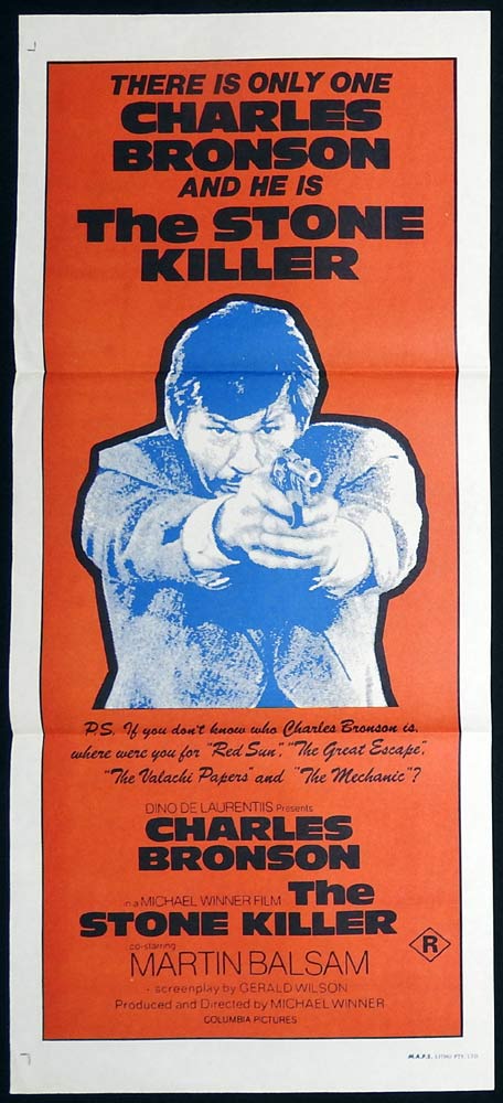 THE STONE KILLER Original Daybill Movie poster Charles Bronson Martin Balsam