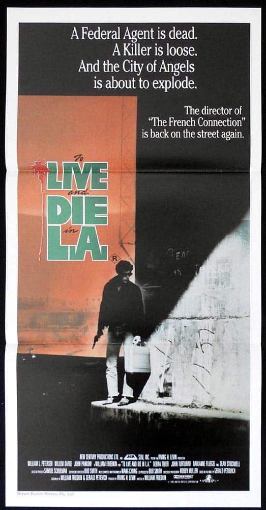 TO LIVE AND DIE IN LA Original Daybill Movie poster William Petersen Willem Dafoe