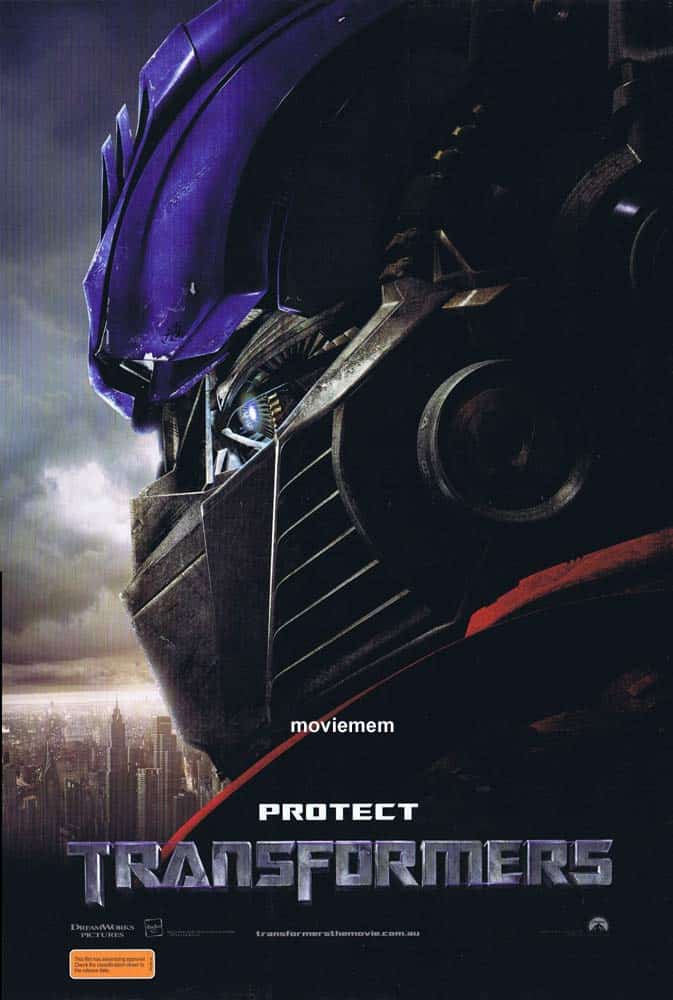 TRANSFORMERS Original DS Daybill Movie Poster Shia LaBeouf Tyrese Gibson Protect