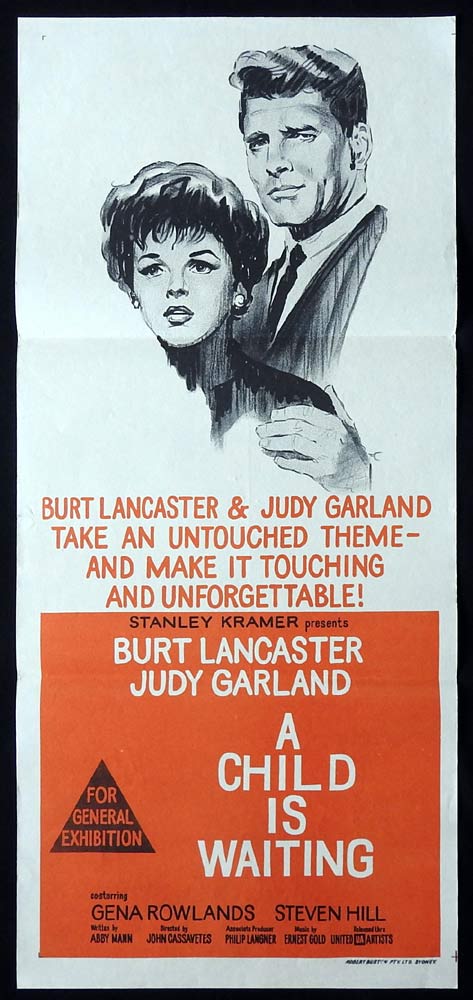 A CHILD IS WAITING Original Daybill Movie poster Burt Lancaster Judy Garland