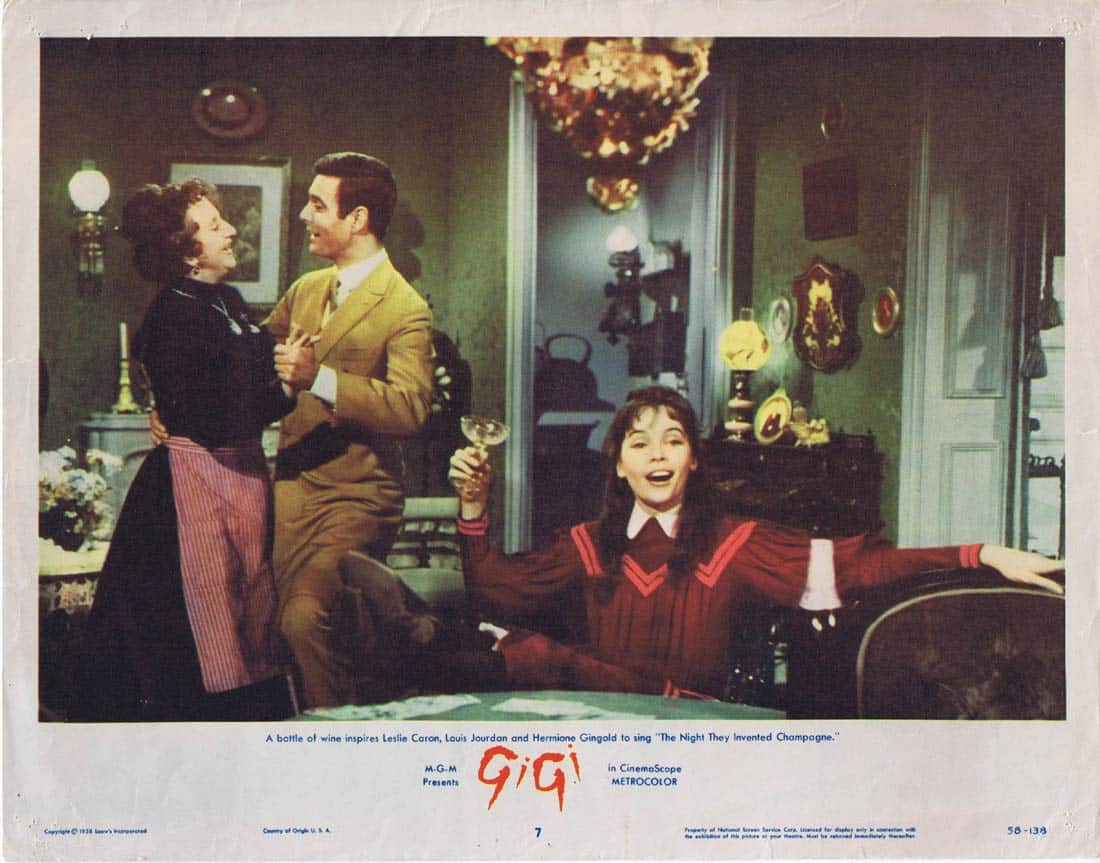 GIGI Original Lobby Card 4 Leslie Caron Maurice Chevalier Louis Jourdan