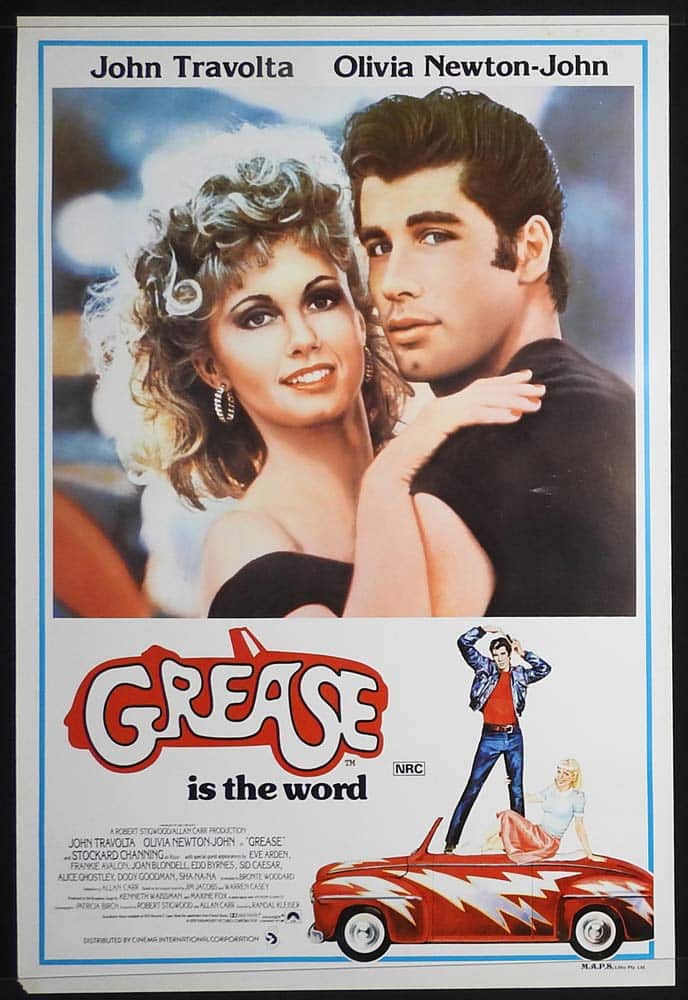 GREASE Original Rolled One sheet Movie poster John Travolta Olivia Newton-John