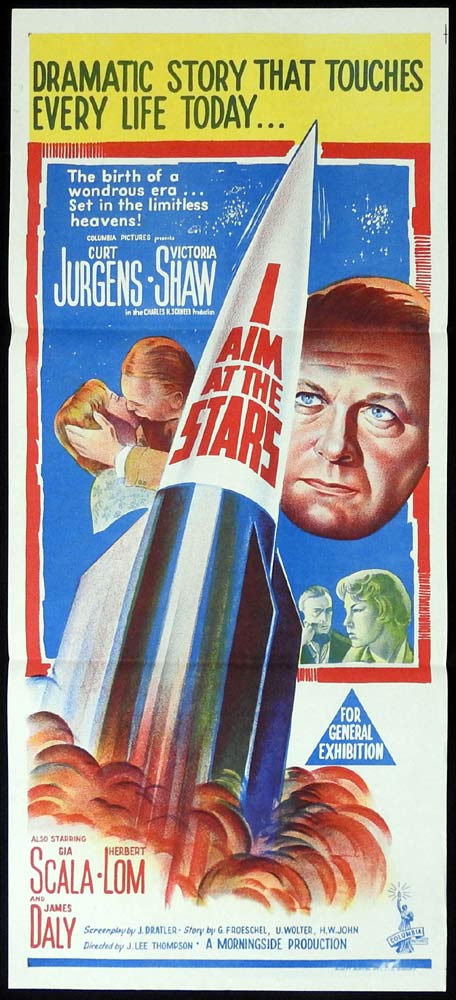 I AIM AT THE STARS Original Daybill Movie poster Curt Jurgens Victoria Shaw