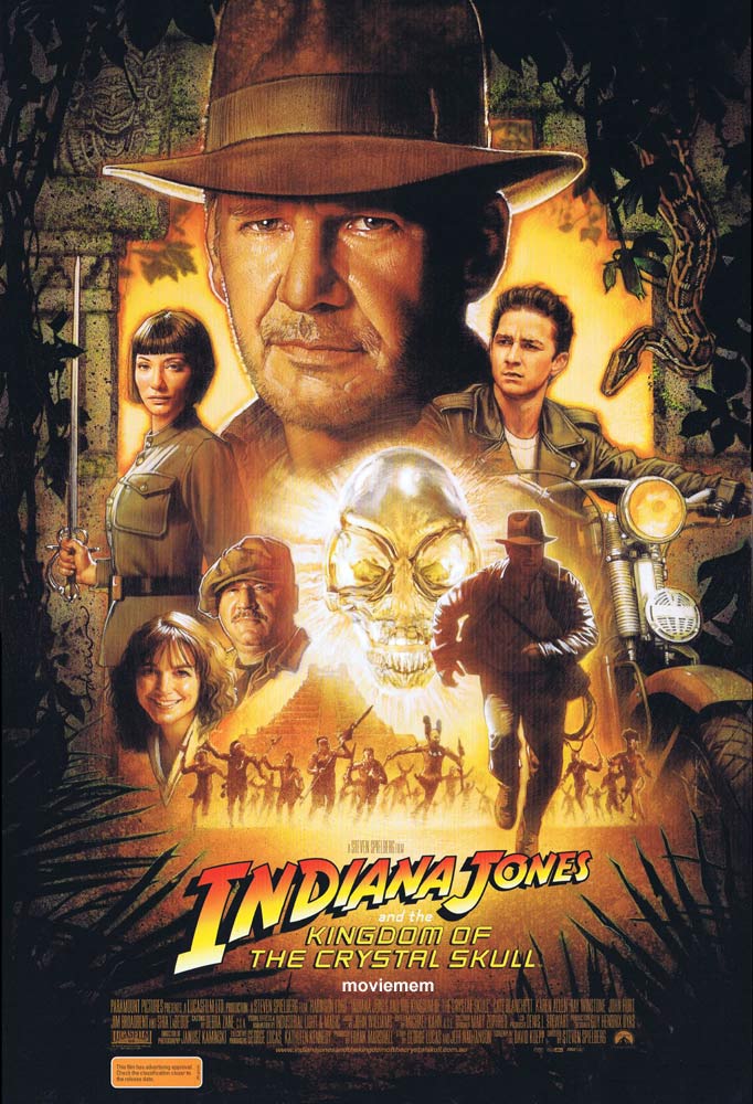 INDIANA JONES AND THE KINGDOM OF THE CRYSTAL SKULL Original DS Daybill Movie Poster Harrison Ford A