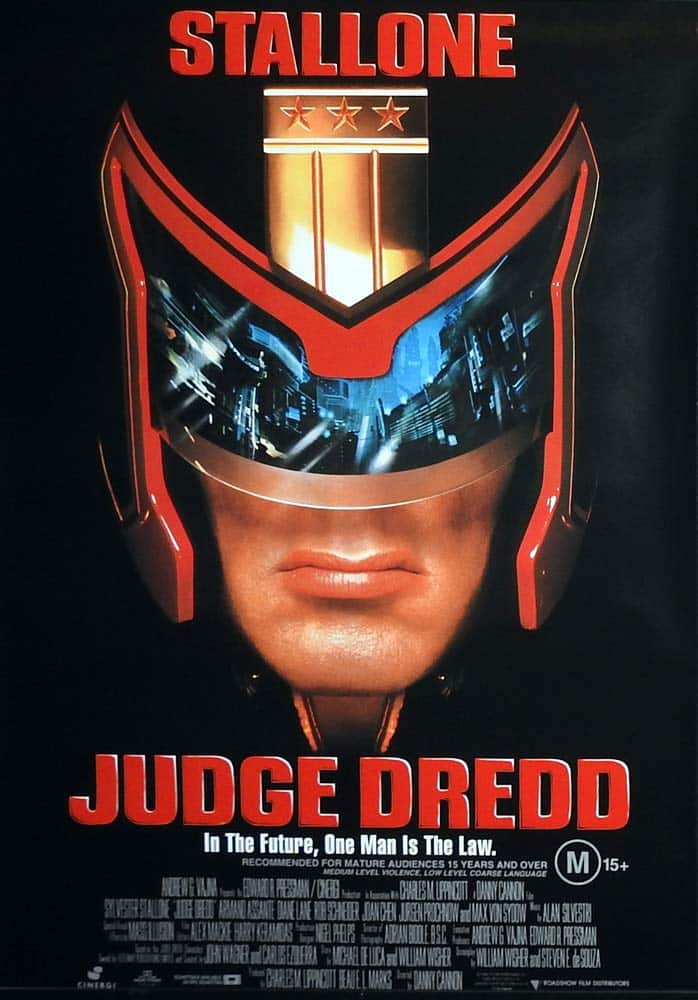 JUDGE DREDD Original One sheet Movie poster Sylvester Stallone Armand Assante