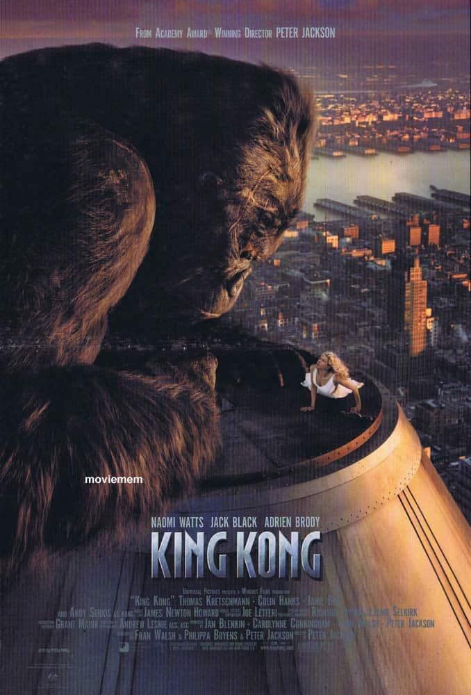 KING KONG Original DS Daybill Movie Poster Peter Jackson Naomi Watts Jack Black A