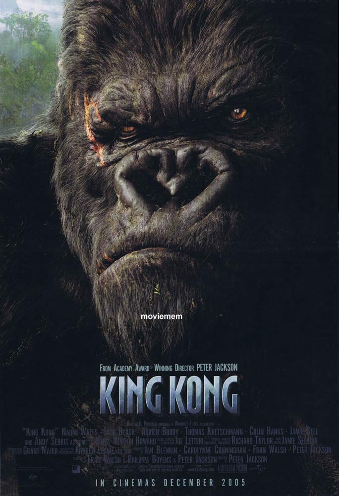 KING KONG Original DS Daybill Movie Poster Peter Jackson Naomi Watts Jack Black C