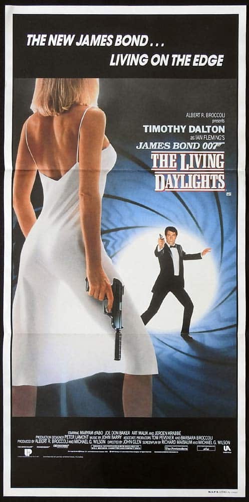 THE LIVING DAYLIGHTS Original Daybill Movie Poster Timothy Dalton James Bond B