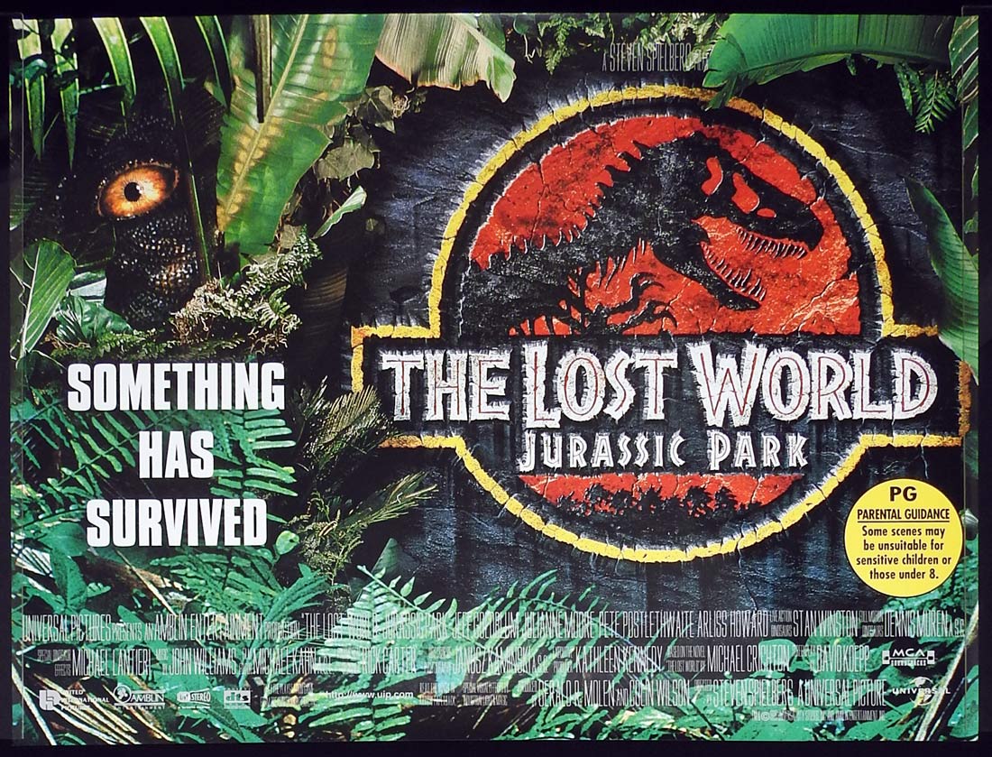 THE LOST WORLD JURASSIC PARK DS British Quad Movie poster Jeff Goldblum Dinosaurs
