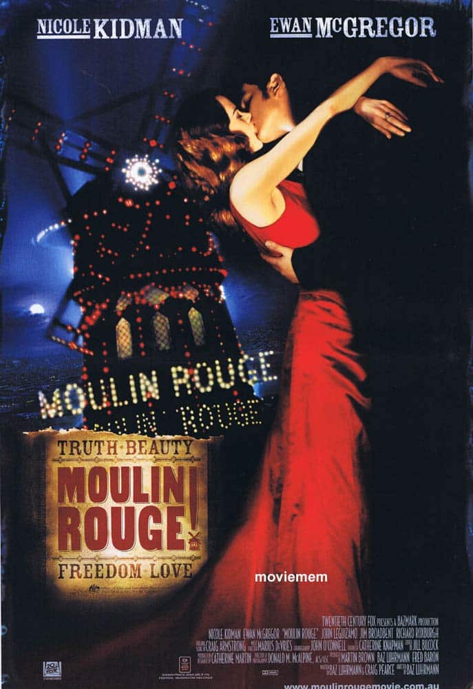 MOULIN ROUGE Original Mini Daybill Movie Poster Nicole Kidman Ewan McGregor