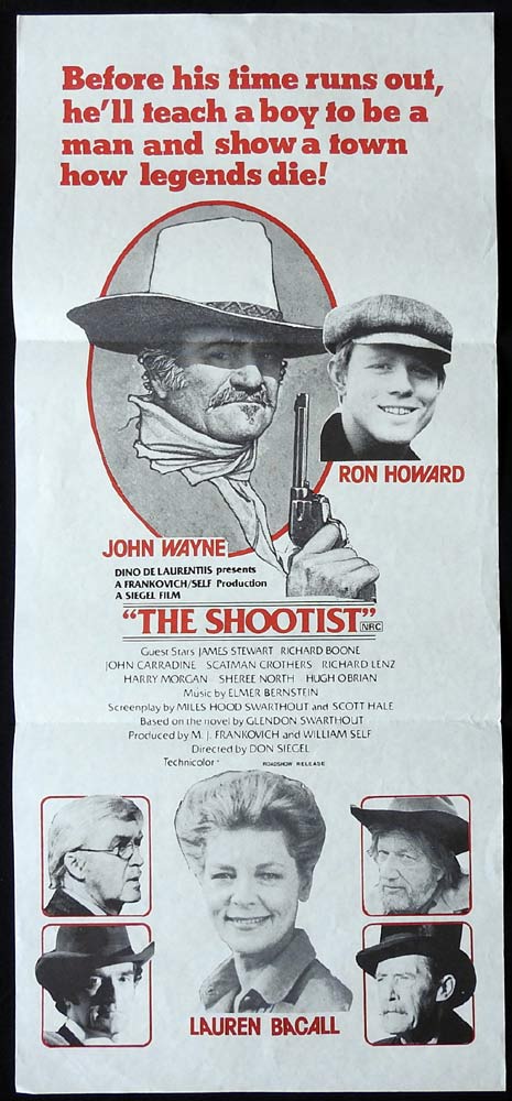 THE SHOOTIST Original Daybill Movie poster John Wayne Lauren Bacall Ron Howard