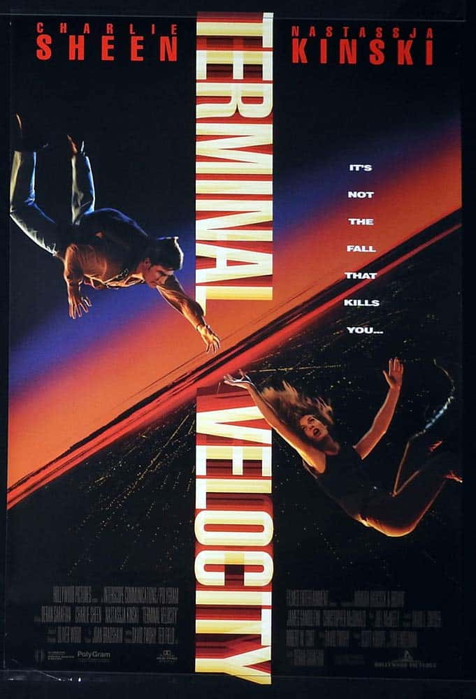 TERMINAL VELOCITY Original One sheet Movie poster Charlie Sheen Nastassja Kinski