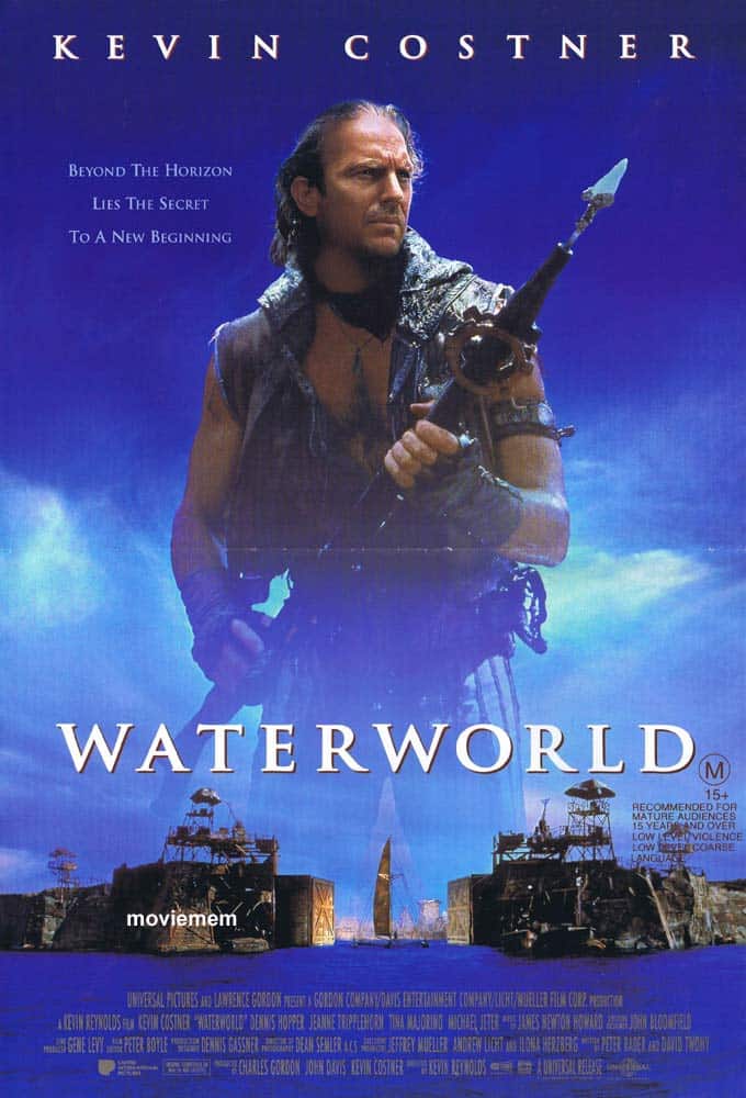 WATERWORLD Original DS Daybill Movie Poster Kevin Costner Dennis Hopper