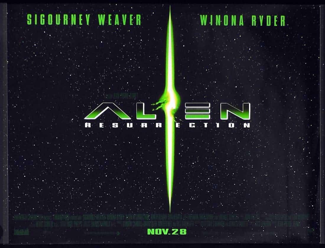 ALIEN RESURRECTION Original DS British Quad Movie Poster Sigourney Weaver Winona Ryder