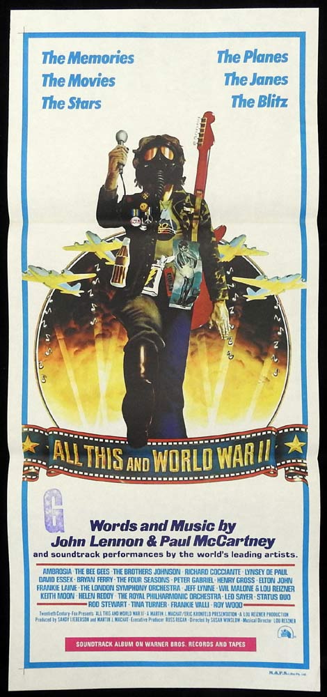 ALL THIS AND WORLD WAR II Daybill Movie Poster 1976 THE BEATLES Lennon and McCartney
