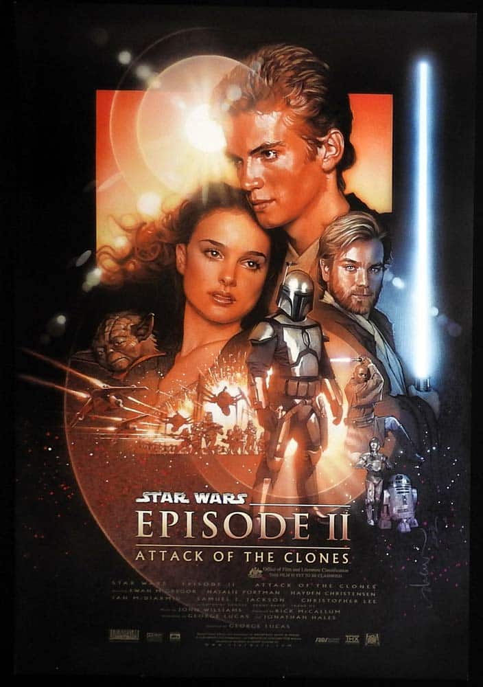 ATTACK OF THE CLONES STAR WARS Episode 2 Original DS AU One Sheet Movie Poster