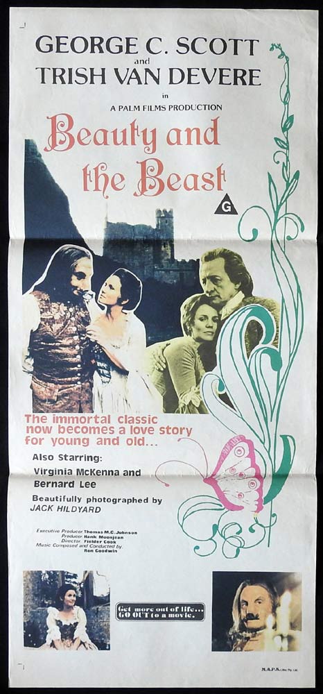 BEAUTY AND THE BEAST Original Daybill Movie poster  George C. Scott Trish Van Devere