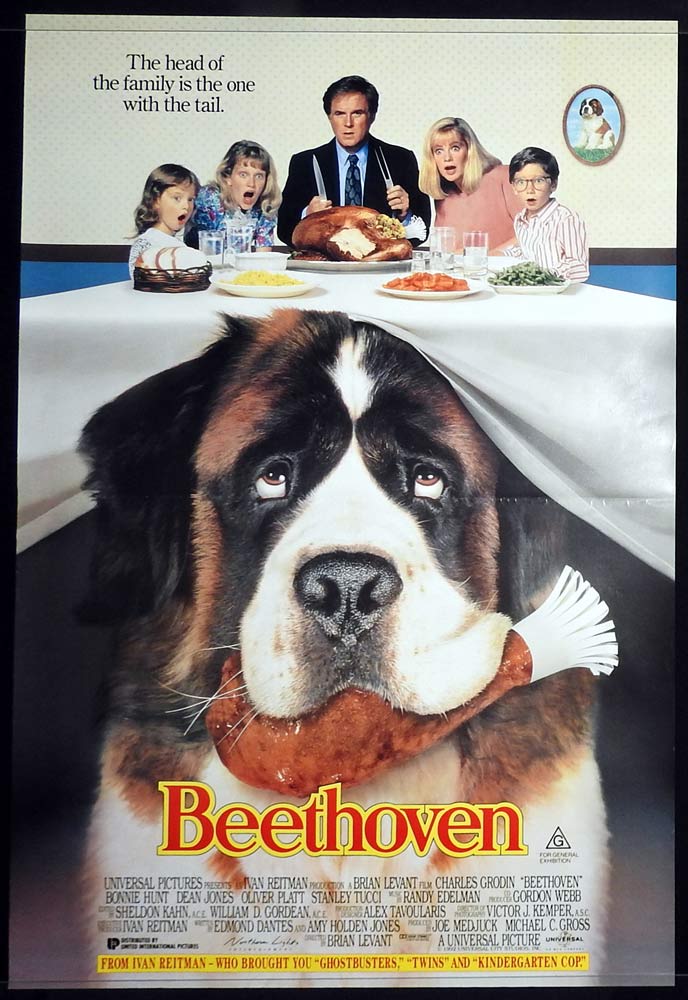 BEETHOVEN Original One Sheet Movie Poster Charles Grodin Bonnie Hunt
