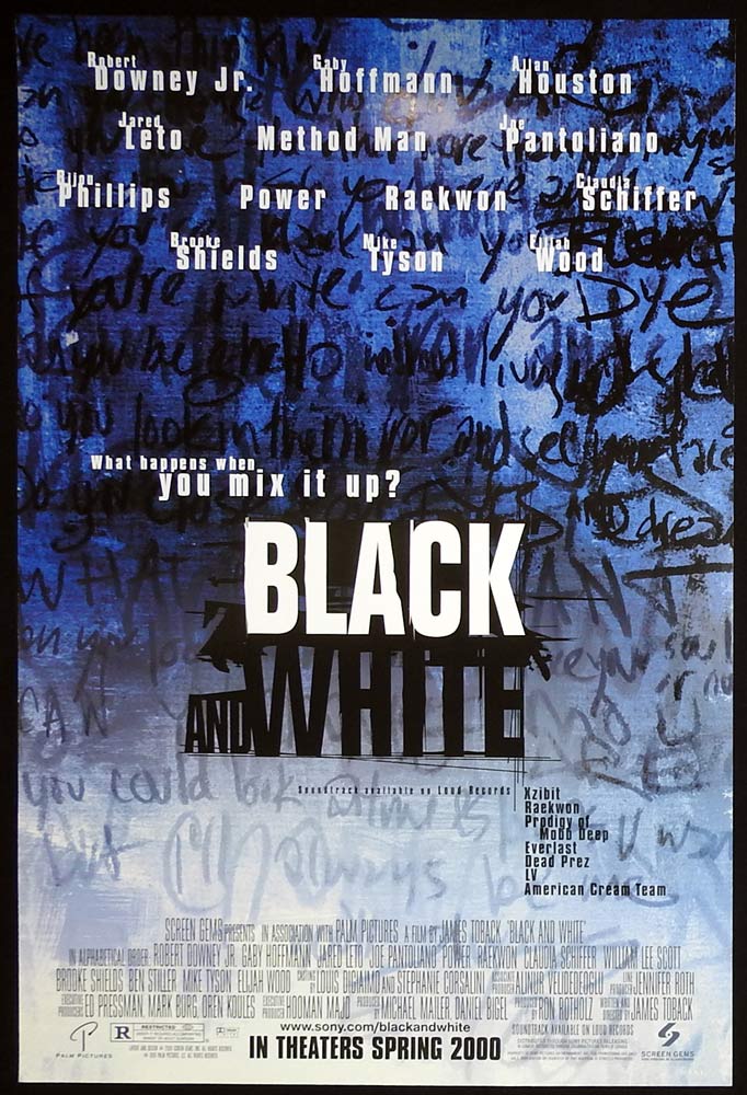 BLACK AND WHITE Original DS Advance Teaser One sheet Movie Poster Robert Downey Jr Claudia Schiffer