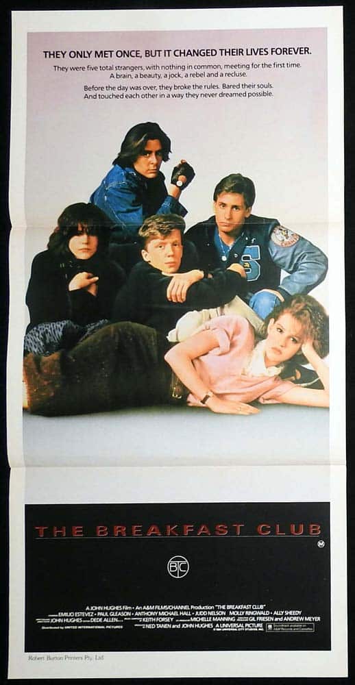 THE BREAKFAST CLUB Original Daybill Movie Poster Emilio Estevez Molly Ringwald