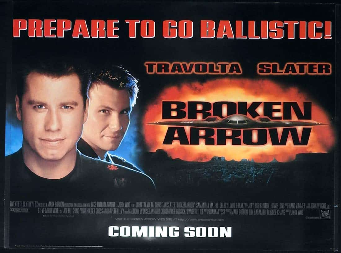 BROKEN ARROW Original British Quad Movie Poster John Travolta Christian Slater