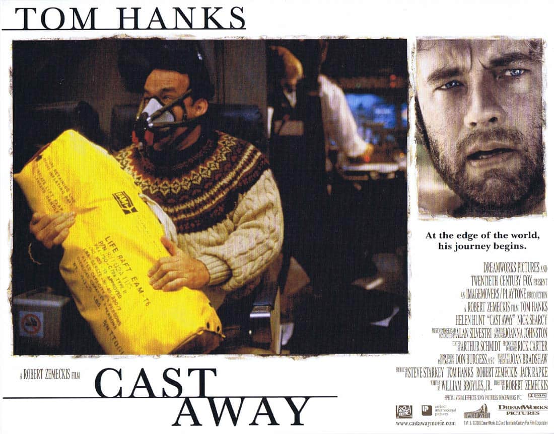 CAST AWAY Original Lobby Card 4 Tom Hanks Helen Hunt Nick Searcy