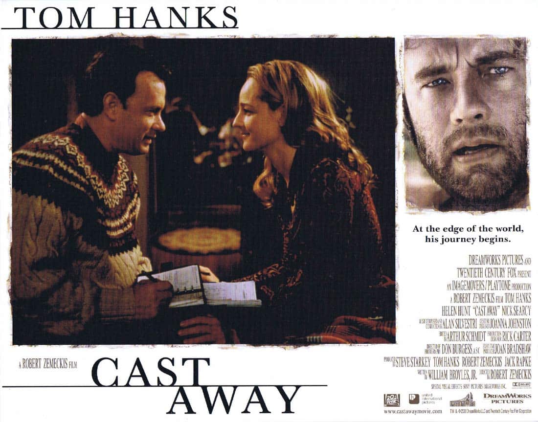 CAST AWAY Original Lobby Card 6 Tom Hanks Helen Hunt Nick Searcy