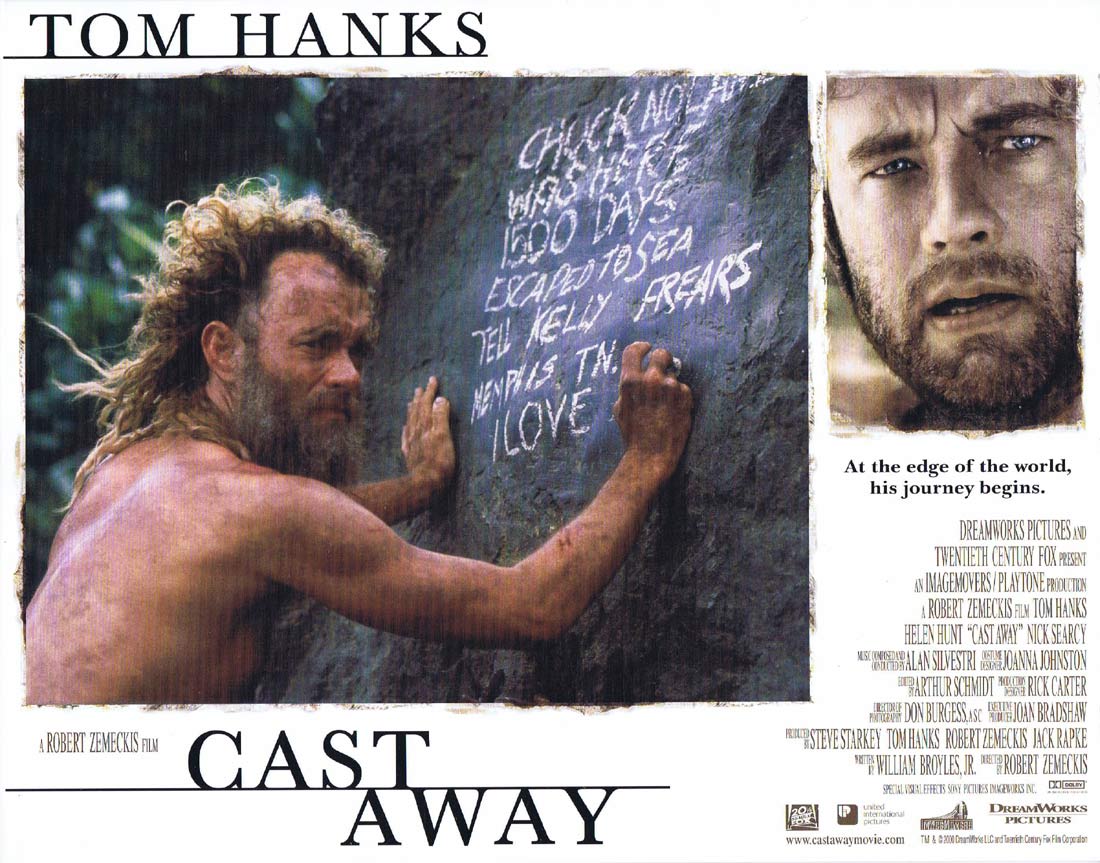 CAST AWAY Original Lobby Card 8 Tom Hanks Helen Hunt Nick Searcy