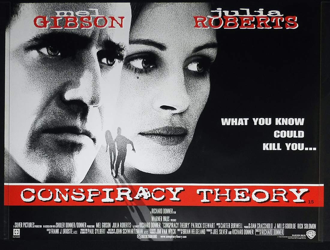 CONSPIRACY THEORY Original British Quad Movie Poster Mel Gibson Julia Roberts